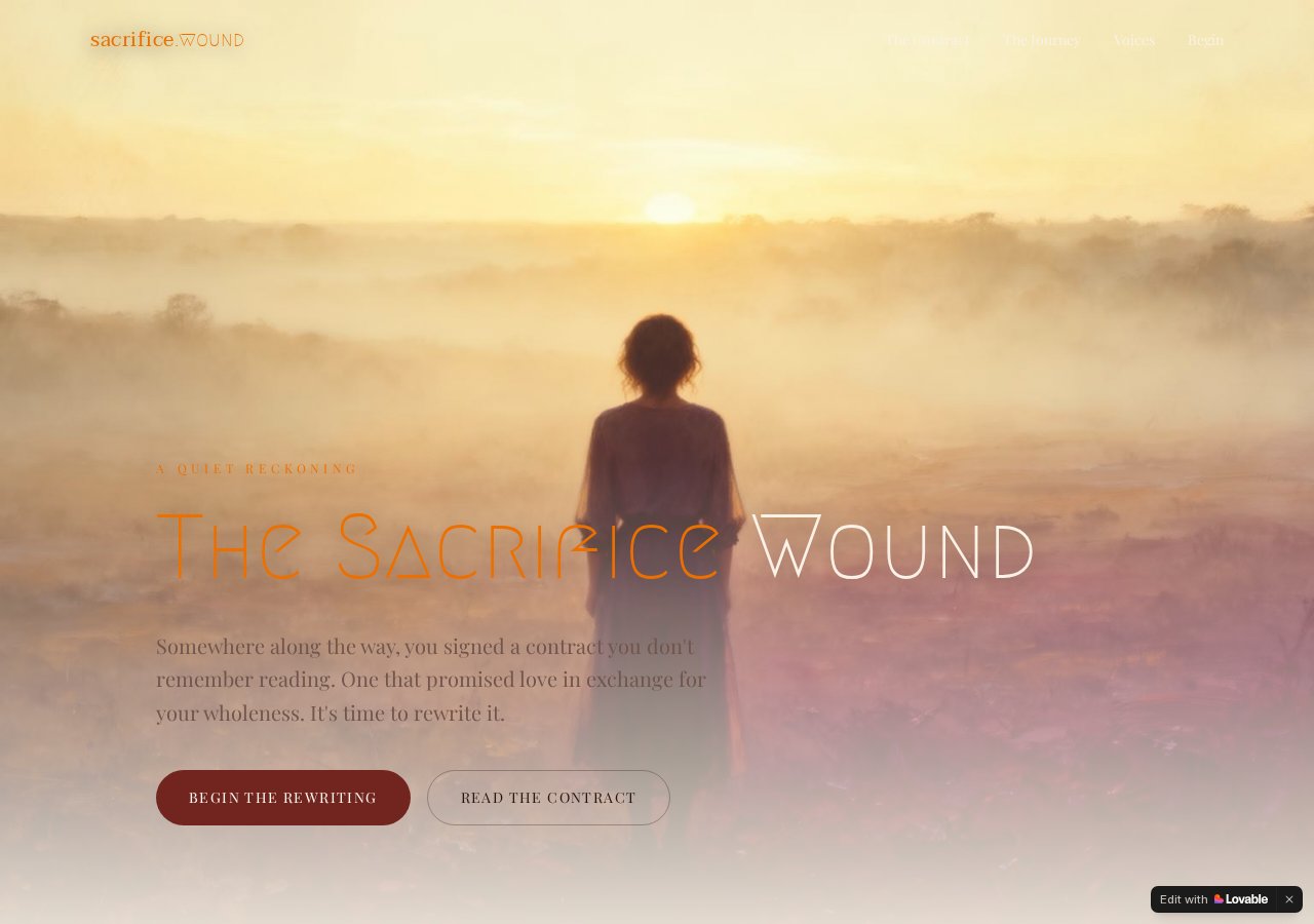 The Sacrifice Wound website preview